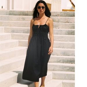 Gabriela Dress in Black Cotton